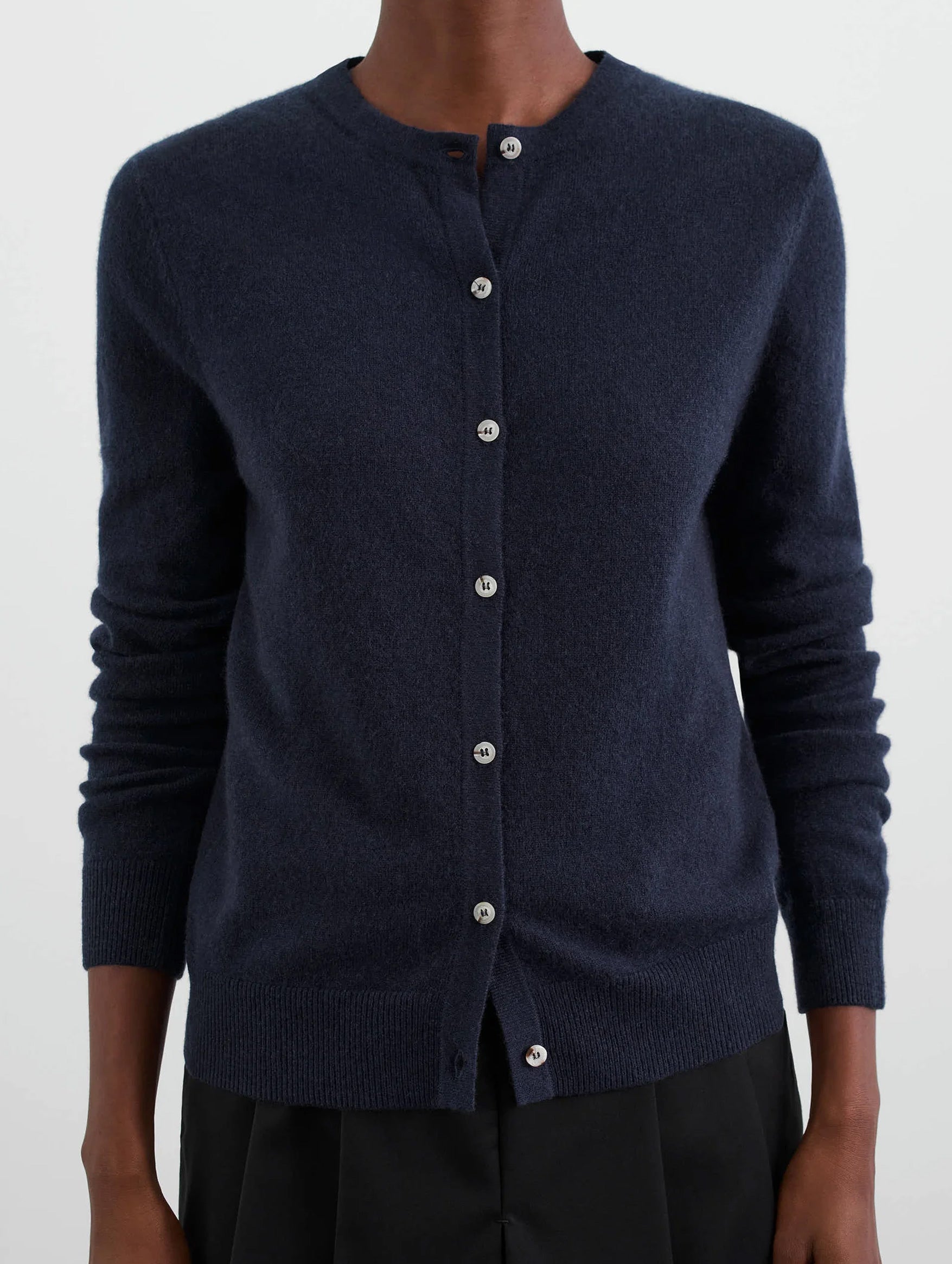 Classic Cashmere Cardigan in Navy