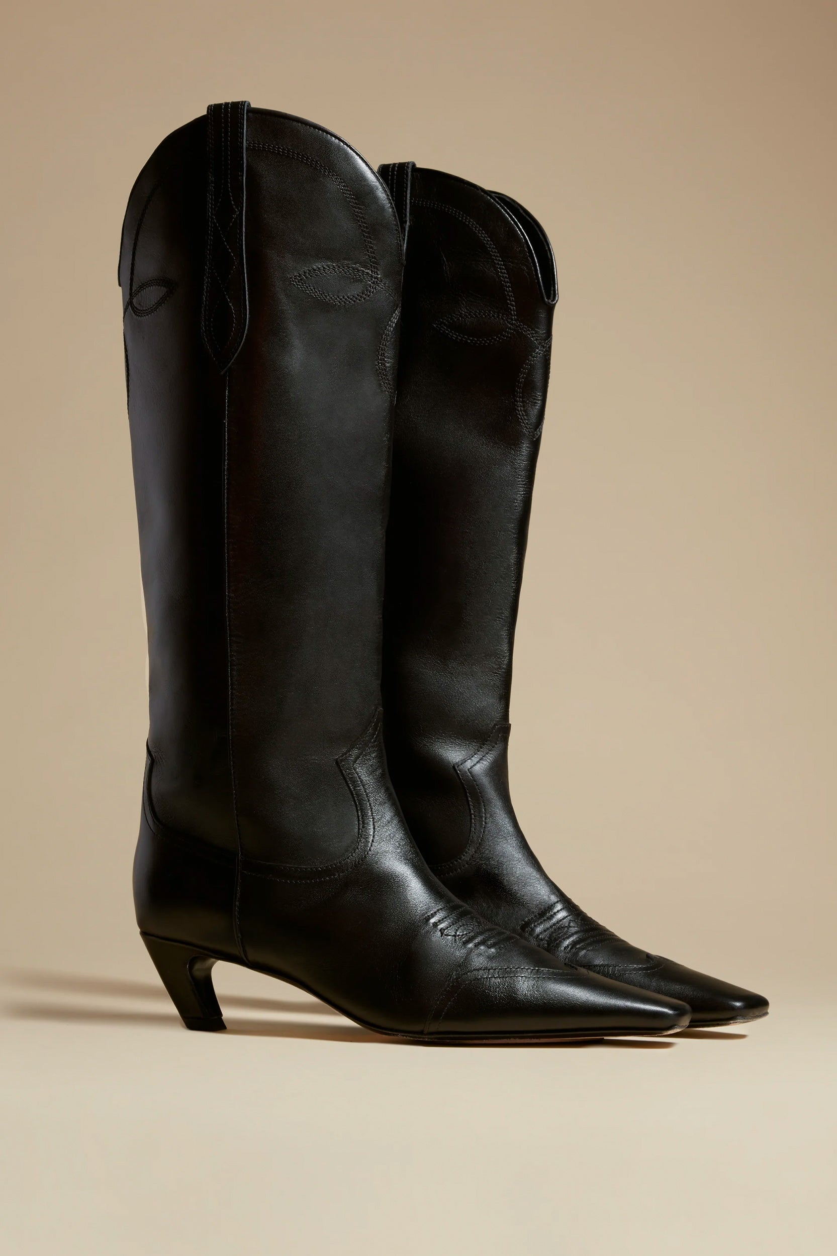 Dallas Knee High Boot in Black Leather