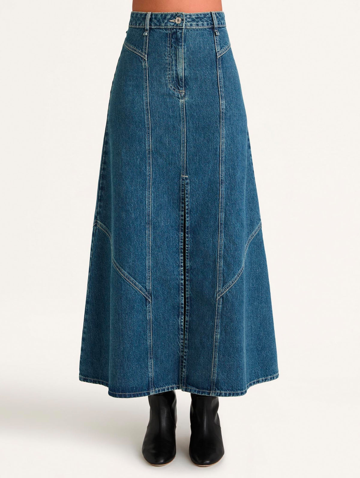 Melody Skirt in Mid-Blue Wash