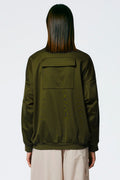 Tibi Active Knit Zipper Track Jacket in Wood