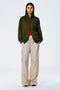 Tibi Active Knit Zipper Track Jacket in Wood