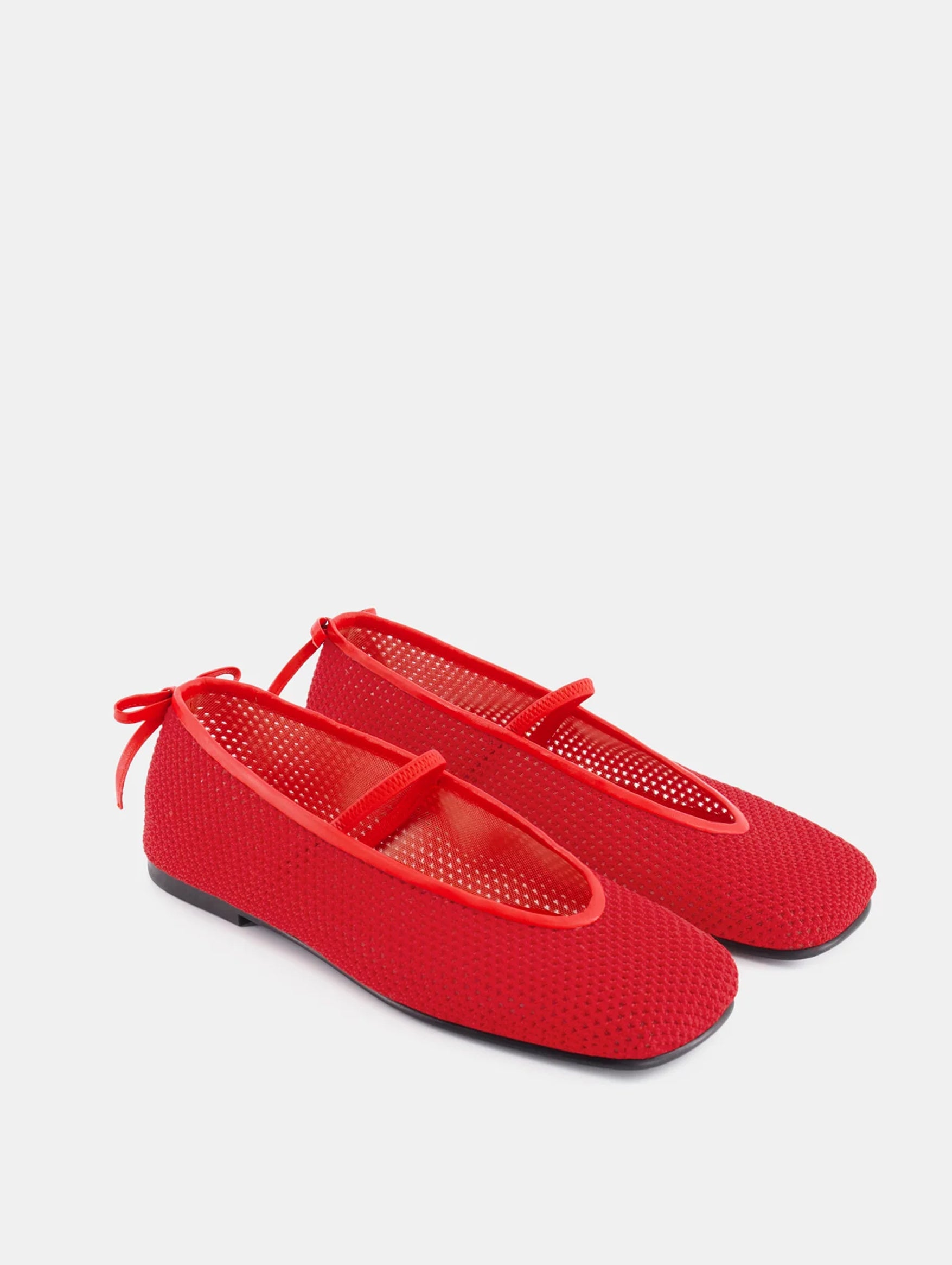 Crochet Ballet Flats in Red Corvette