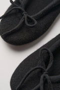 Soft Goat Ballerina Cashmere Slippers in Black