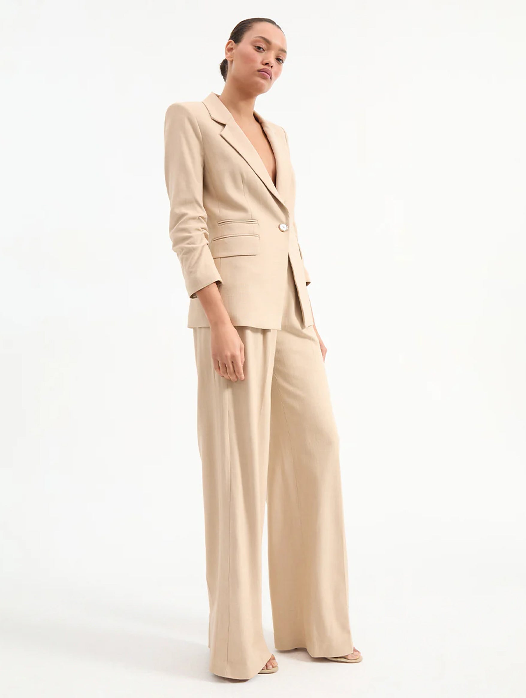 Battista Dickey Blazer in Stone