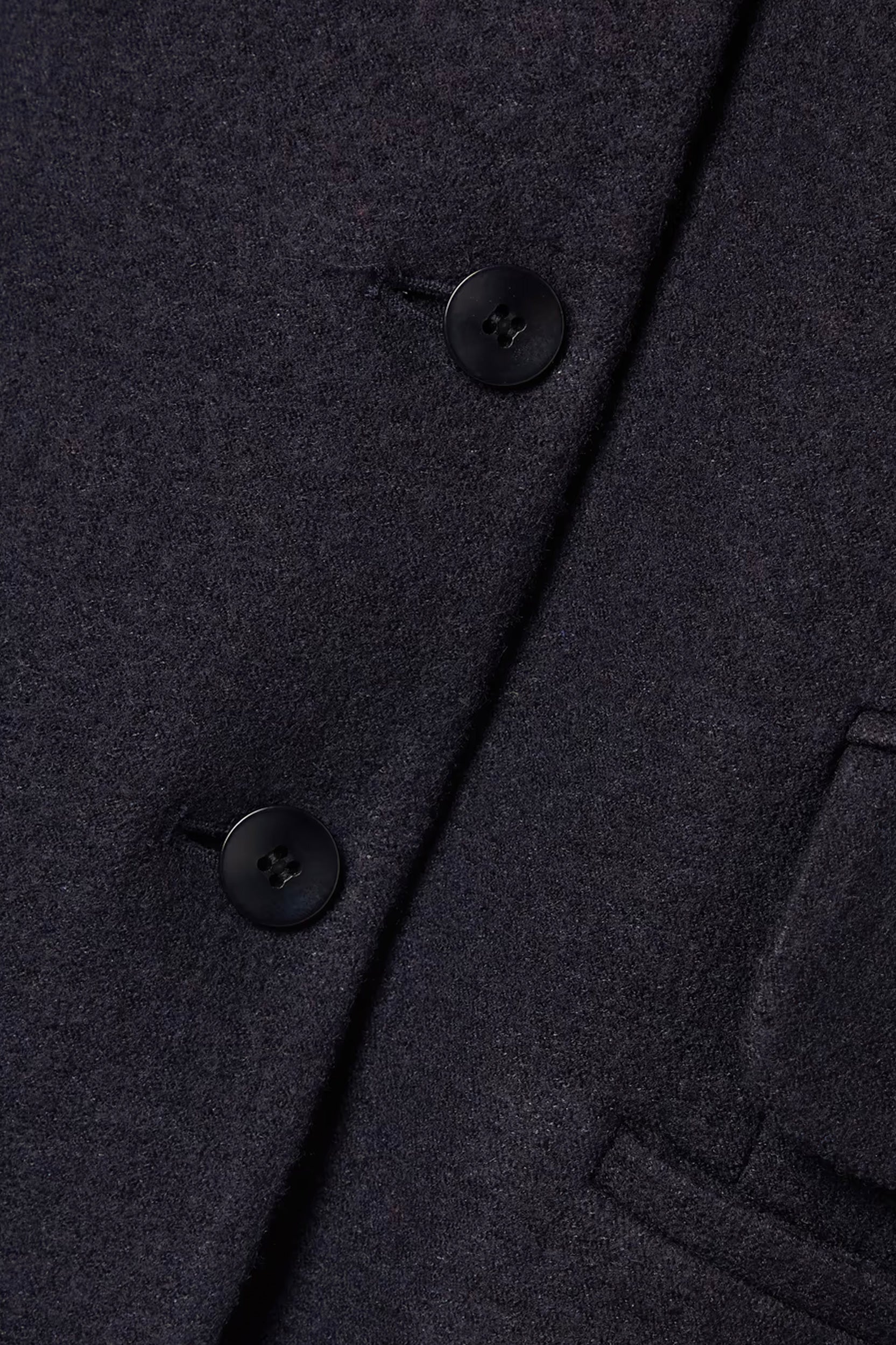 Boiled Wool Fitted Blazer in Midnight