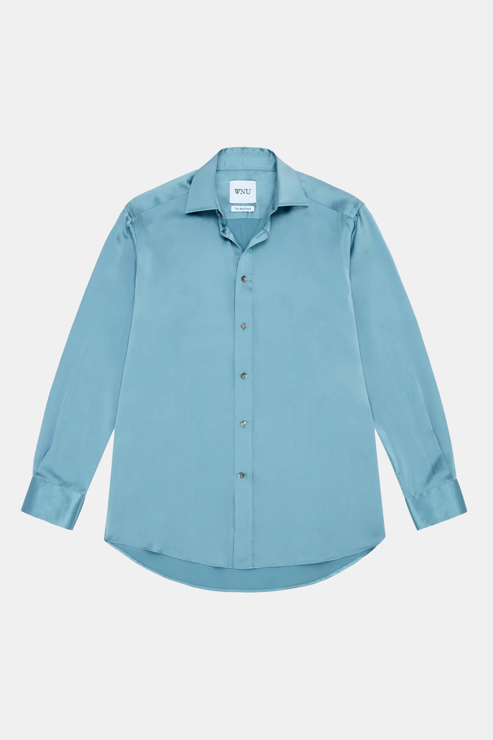 The Boyfriend Silk Shirt in Slate Blue – Muse Boutique