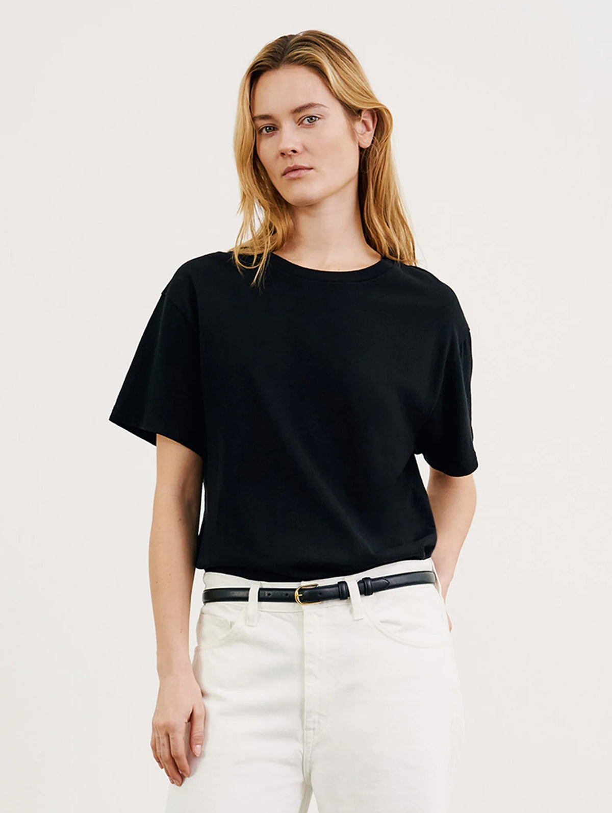 Brady Cotton Tee in Washed Black