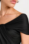 Victoria Beckham Cap Sleeve Draped Dress in Black