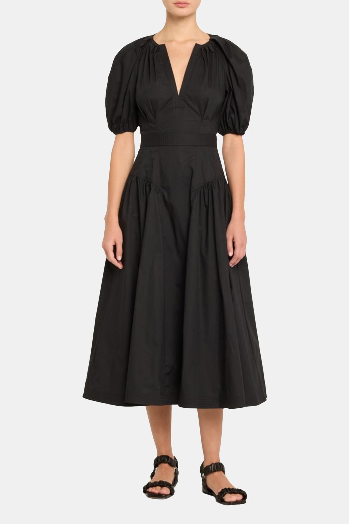Carina Cotton Dress in Noir
