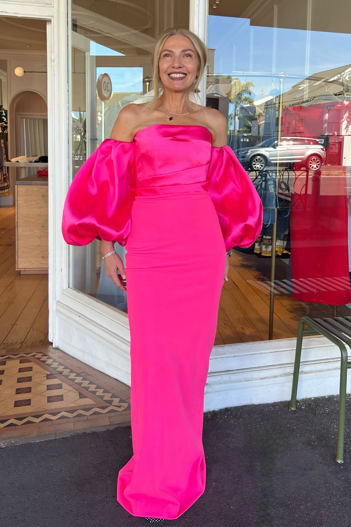 Carmen Maxi Dress in Ultra Pink