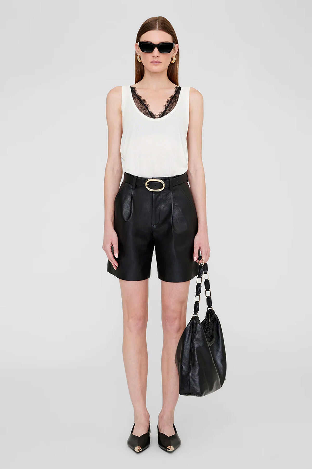 Carmen Recycled Leather Short in Black