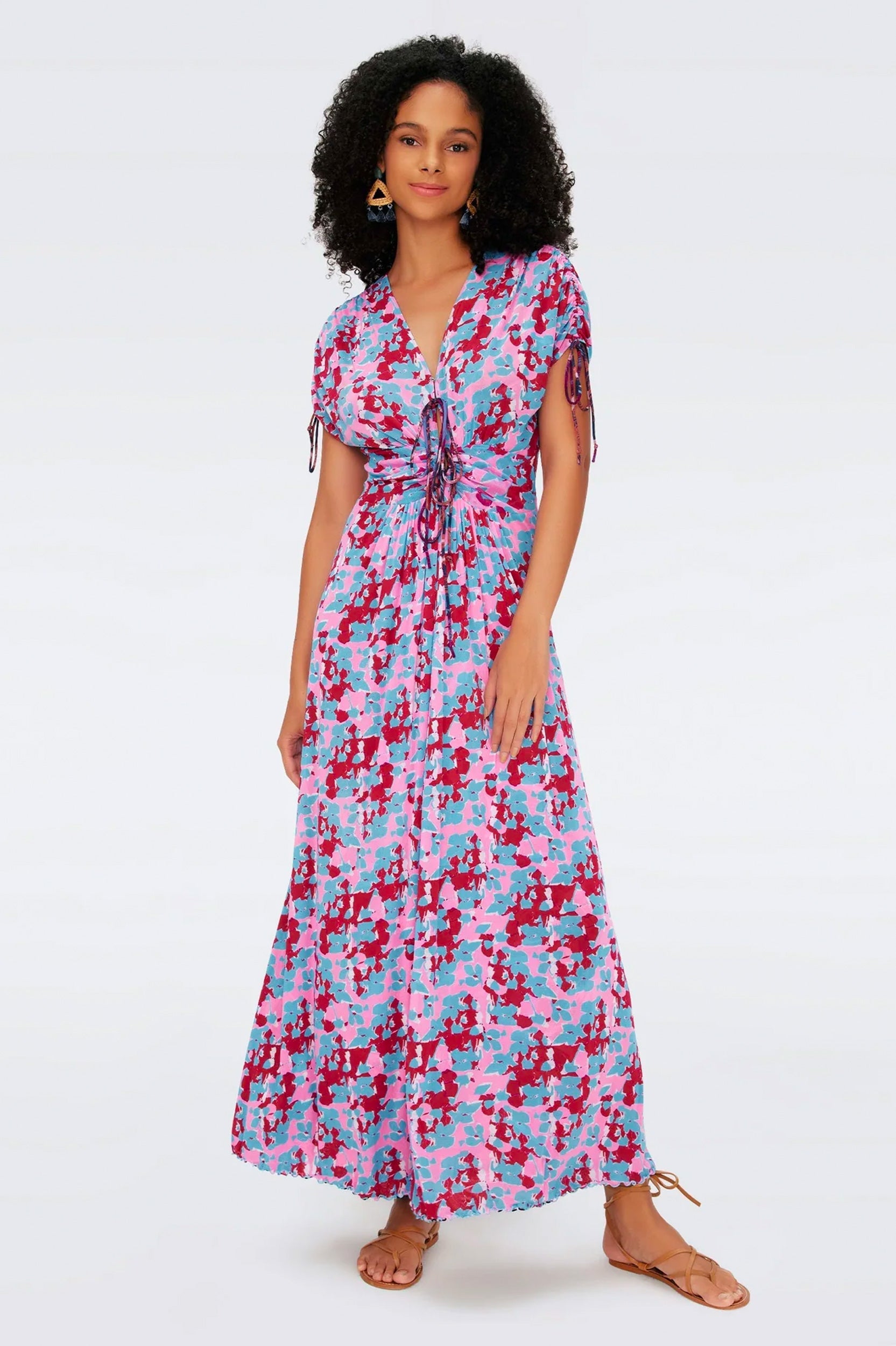 Charlotte Reversible Dress in Pomegranate Earth Floral