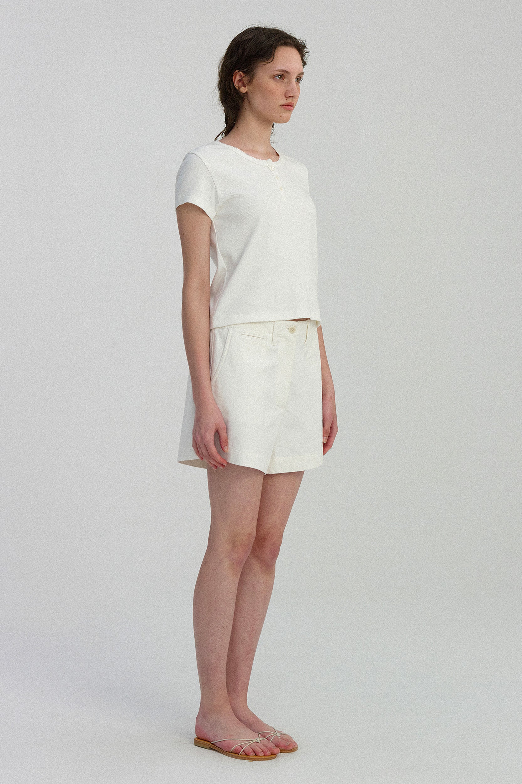 Chino Mini Cotton Short in White