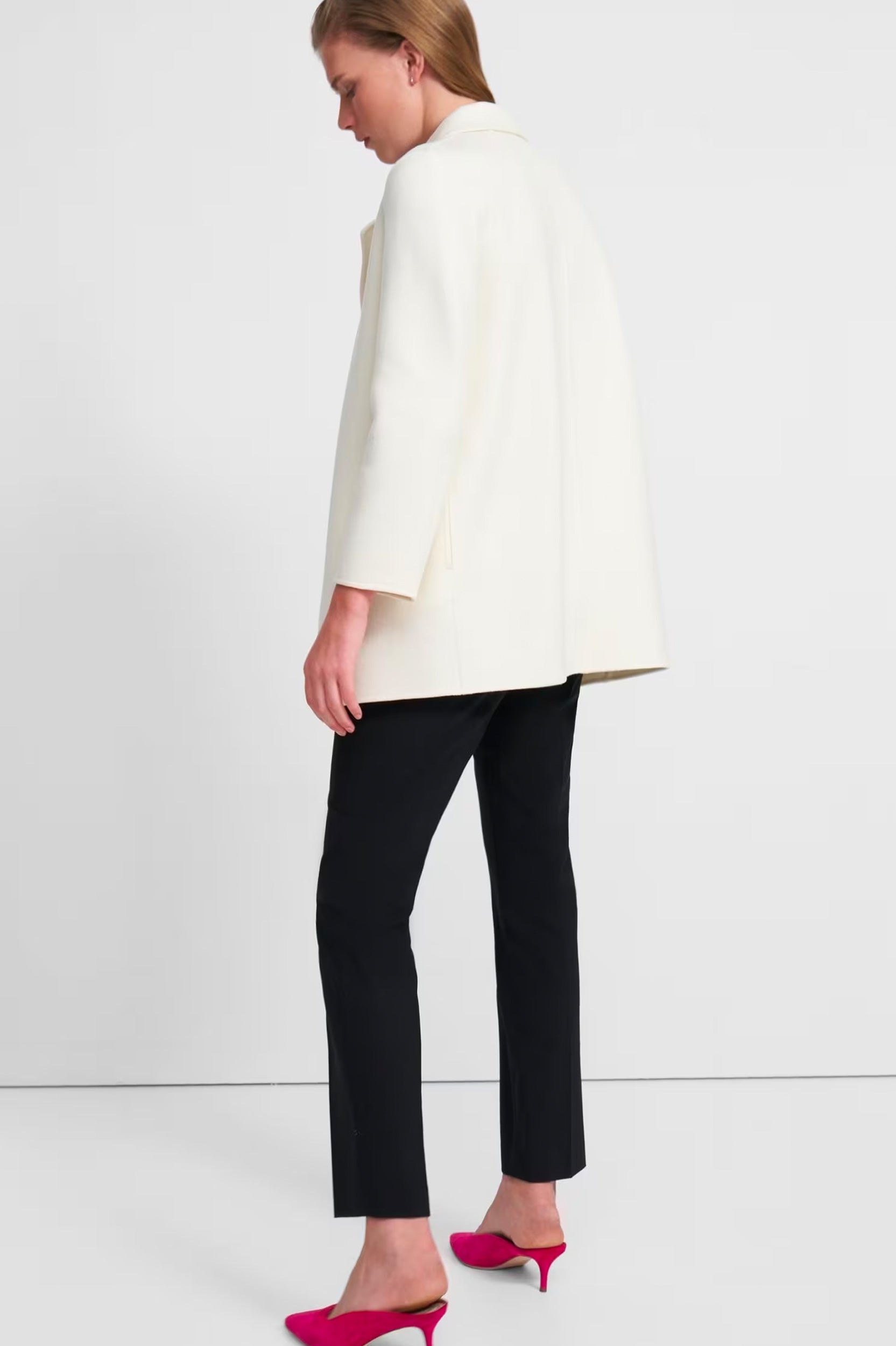 Clairene Wool Cashmere Coat in Ivory