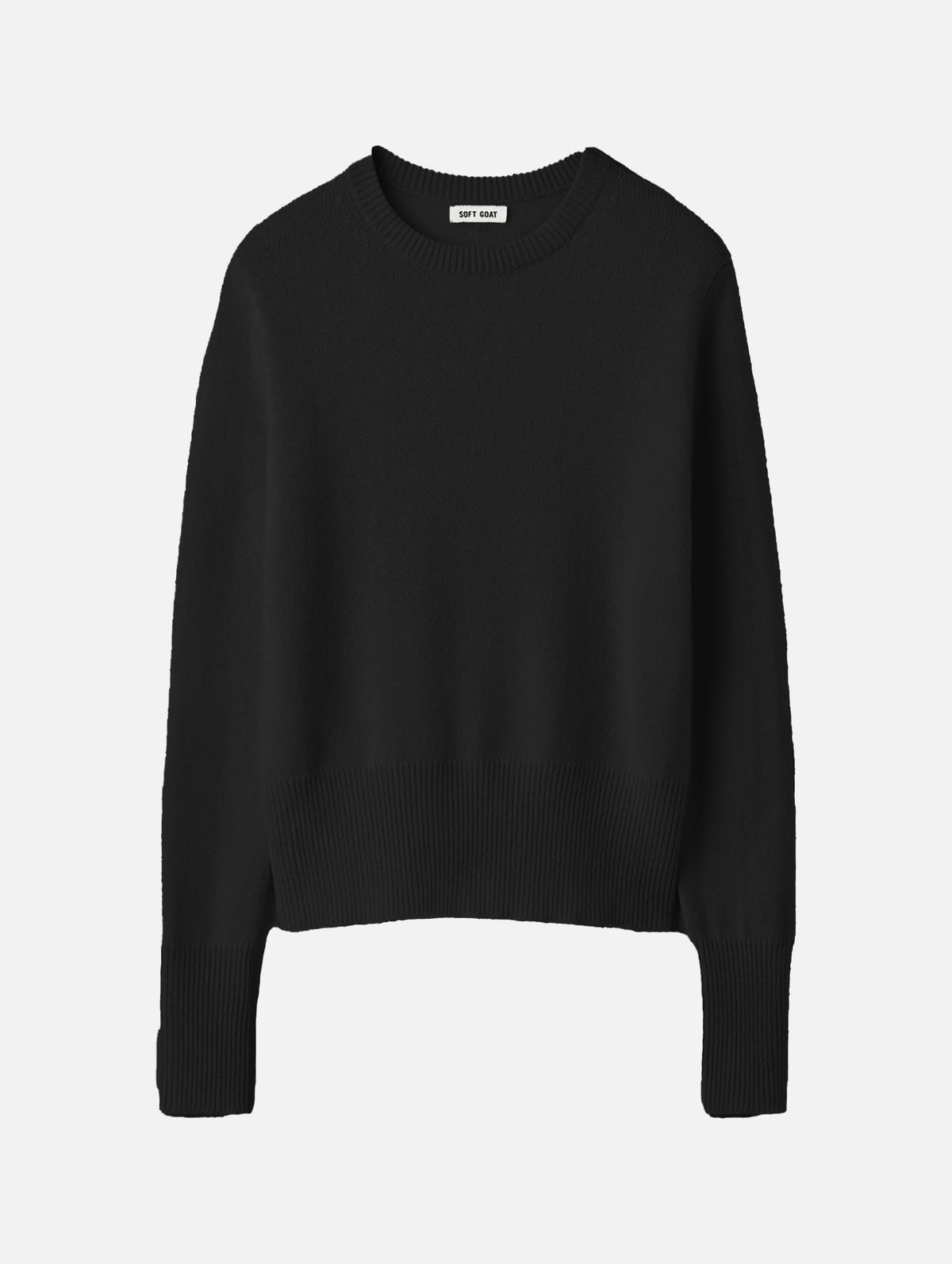 Classic O-Neck Cashmere Sweater in Black