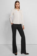 Theory Fitted Silk Georgette Shirt in Ivory