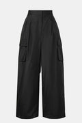 Tibi Crispy Nylon Stella Pleated Cargo Pant in Black