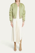 Victoria Beckham Cropped Bomber Jacket in Avacado