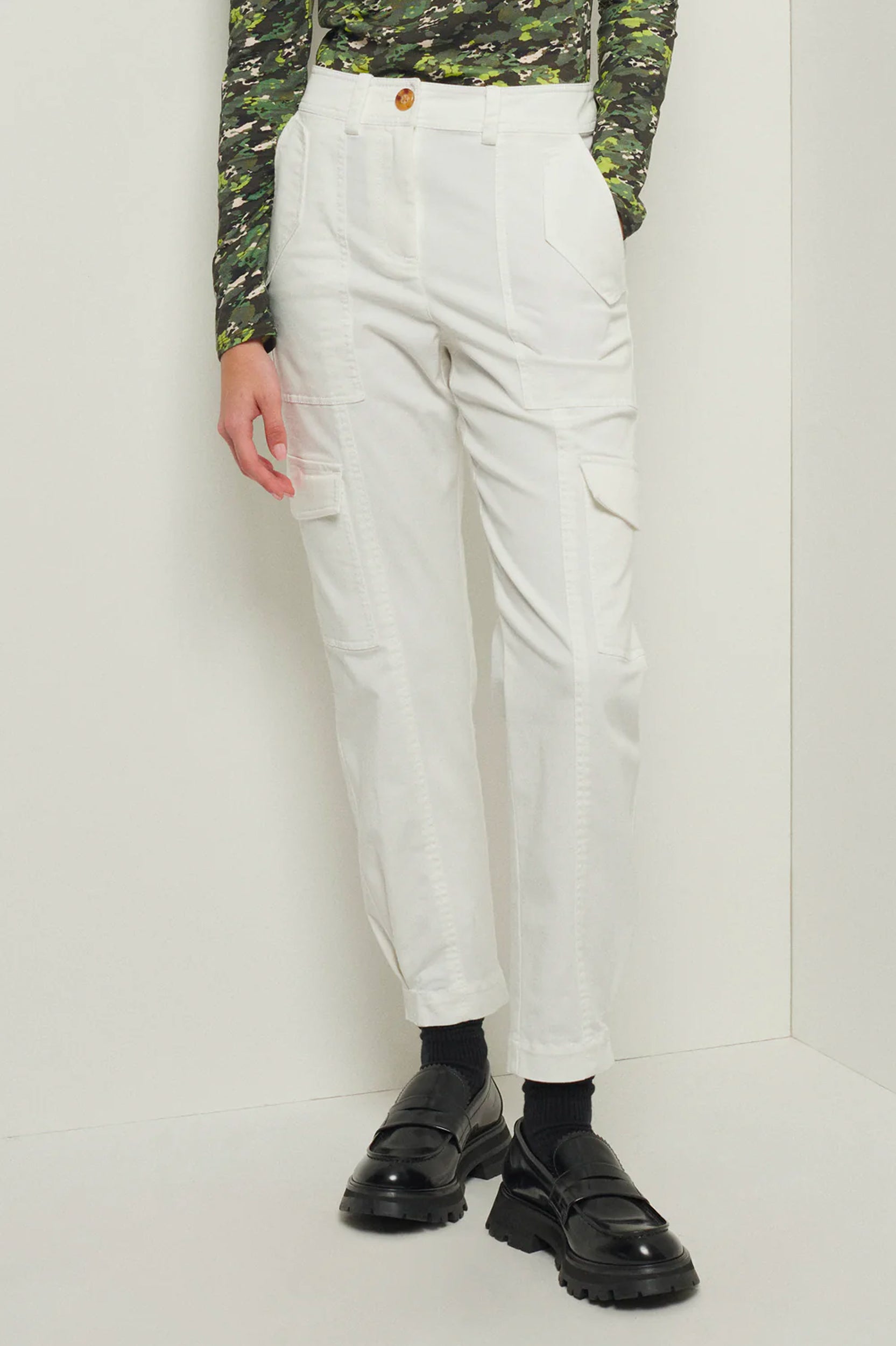 Elian Utility Pants in Washed White