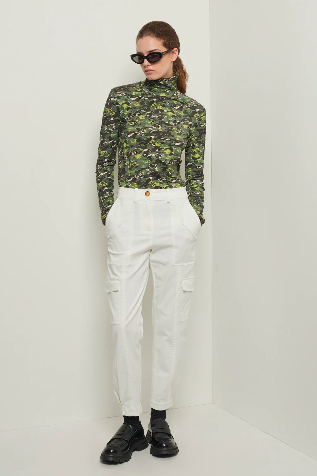 Elian Utility Pants in Washed White
