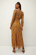 Veronica Beard Ferrara Silk Dress in Saffron Multi