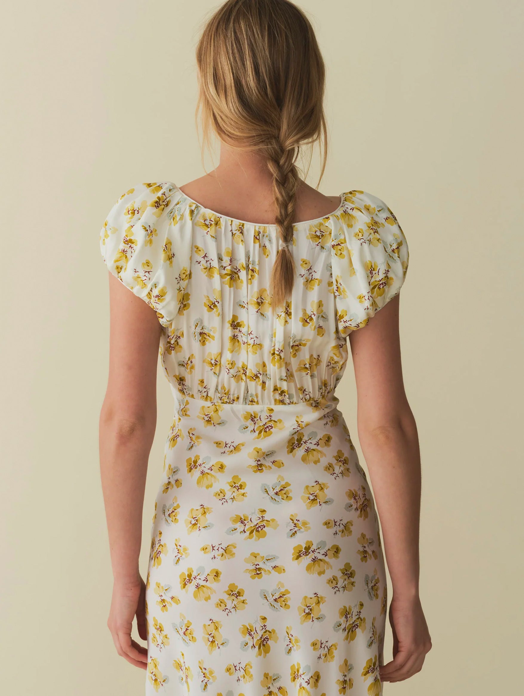 Florencia Dress in Gold Frolicking Floral