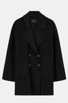 Lee Mathews Florentine Cashmere Pea Coat in Black