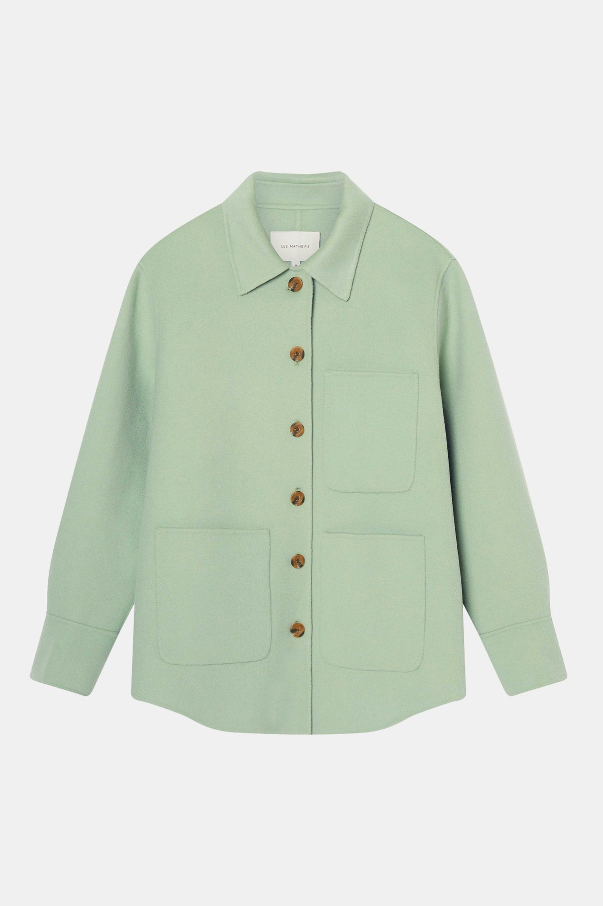 Florentine Cashmere Shirt Jacket in Seafoam