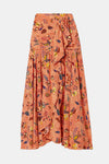 ULLA JOHNSON Georgina Silk Skirt in Cherry Blossom