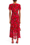 RIXO Gilly Dress in Floral Red Fontainhans
