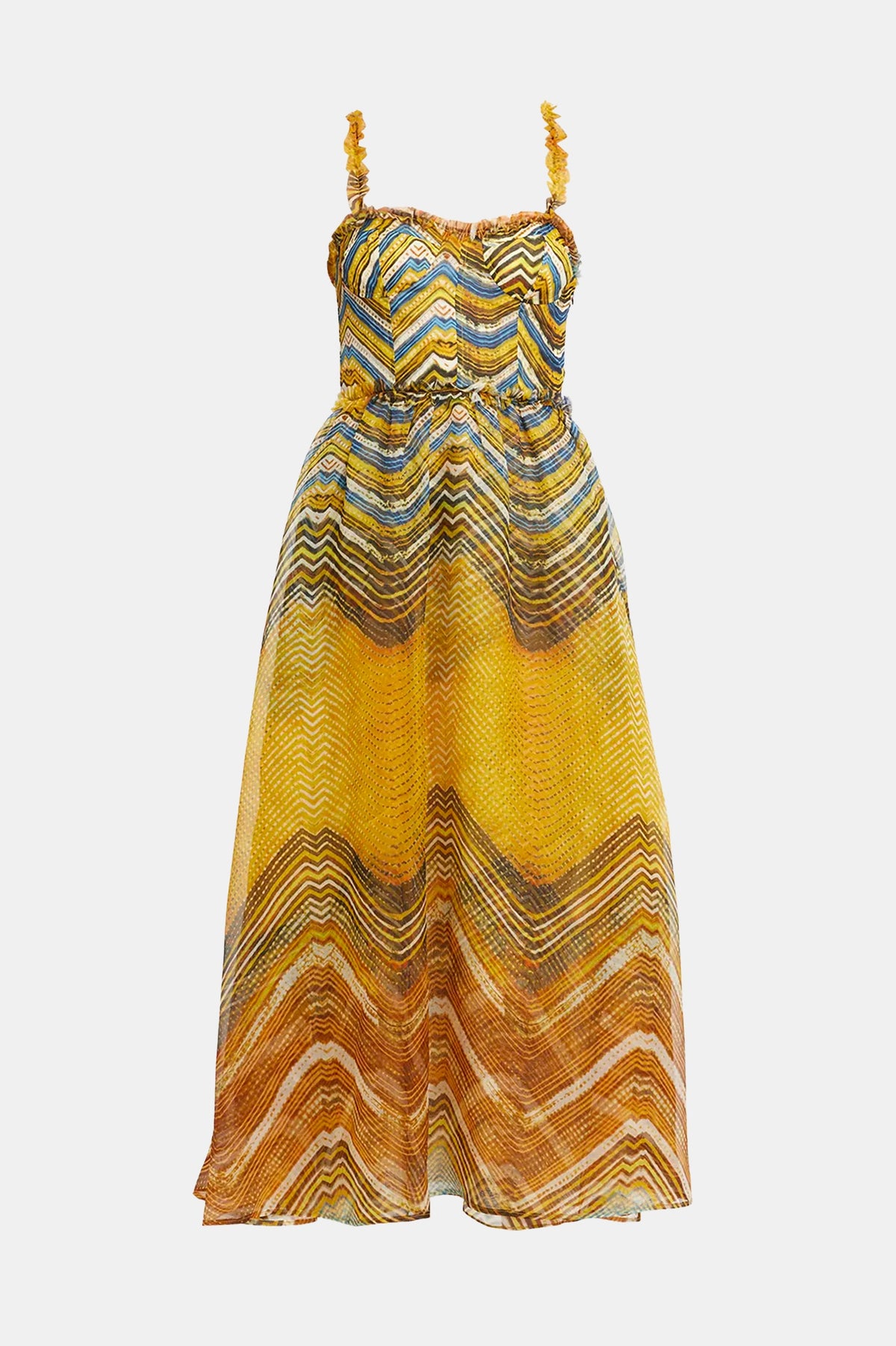 Gisele Silk Dress in Golden Palm