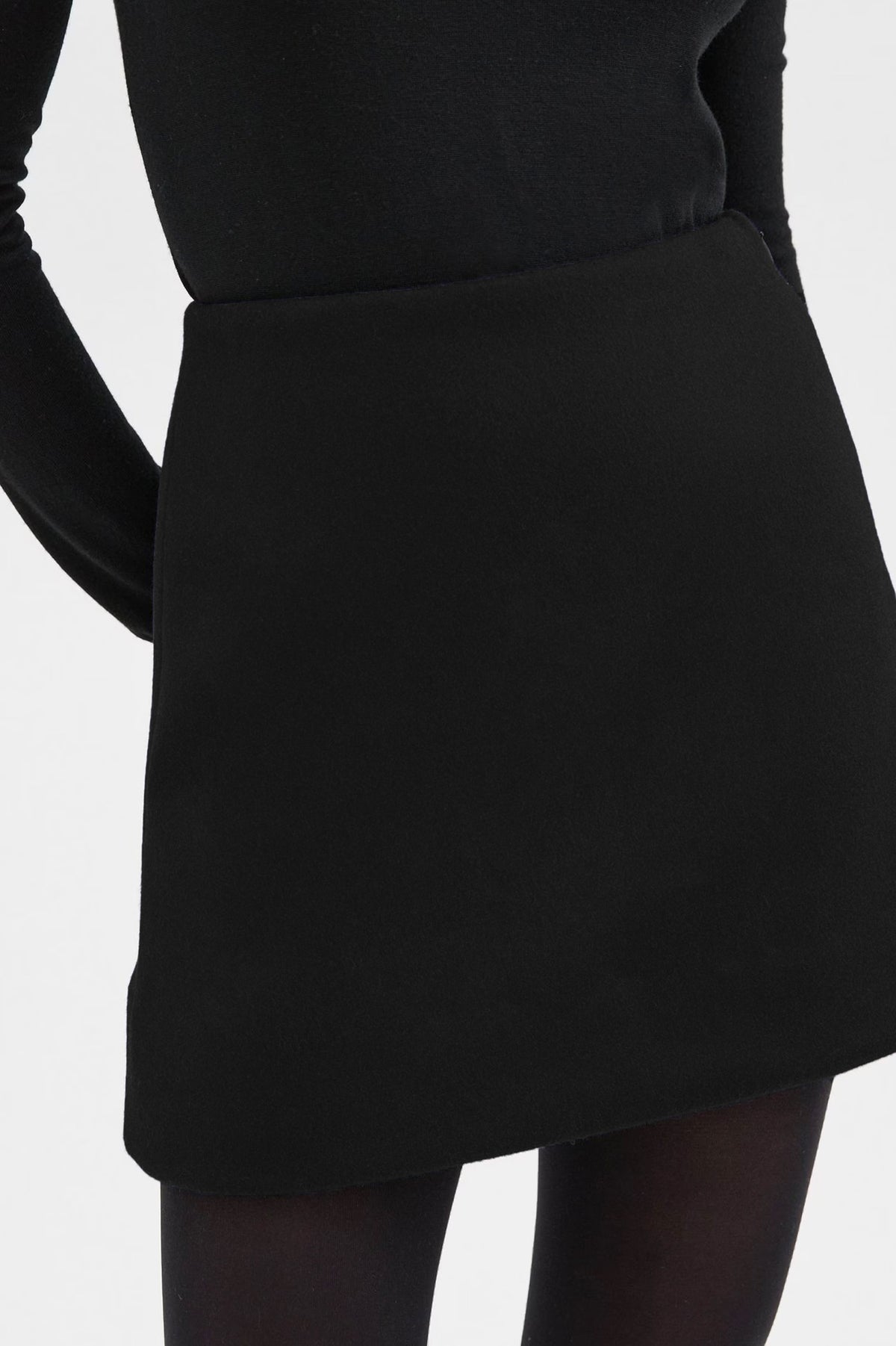 High Waisted Mini Skirt in Black