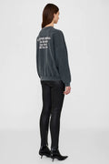 Anine Bing Jaci Sweatshirt Paris in Washed Black