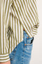 Alex Mill Jo Cotton Shirt in Olive Stripe