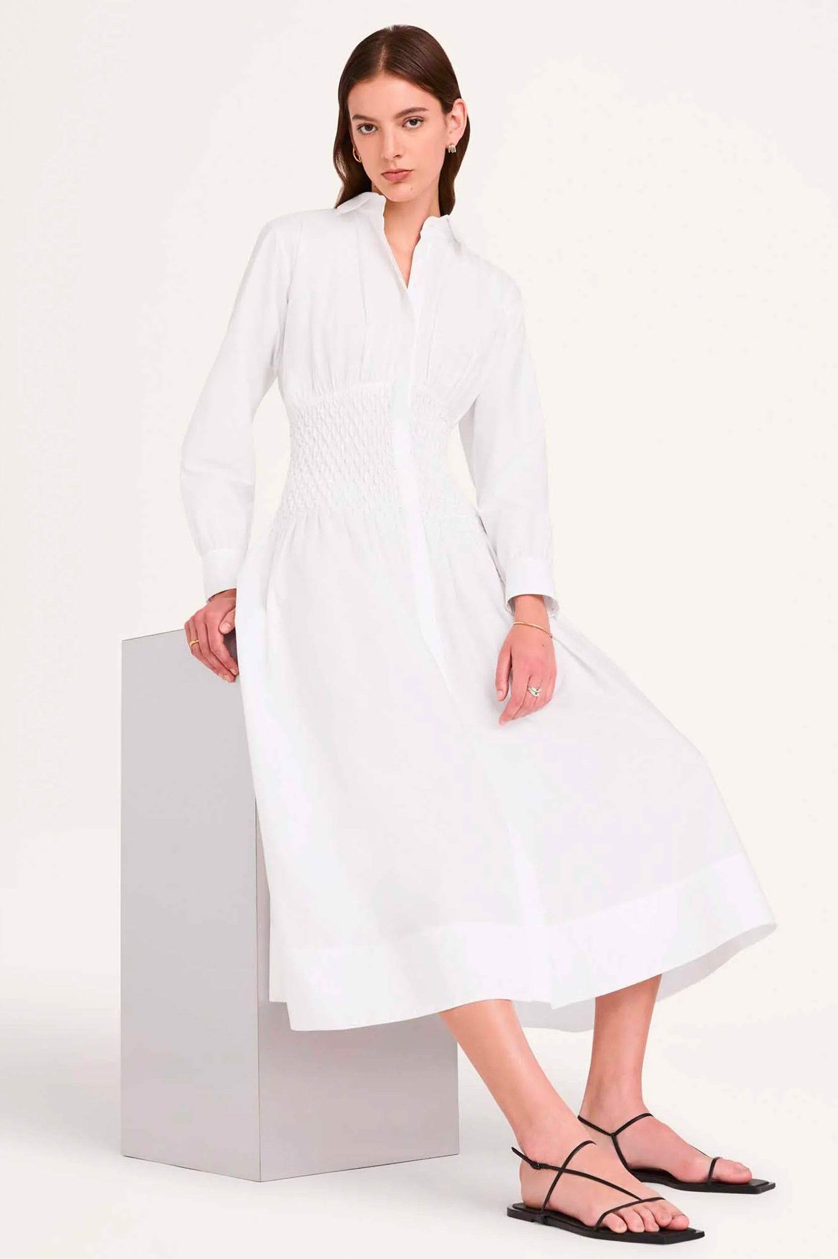 Jordan Honeycomb Dress in White