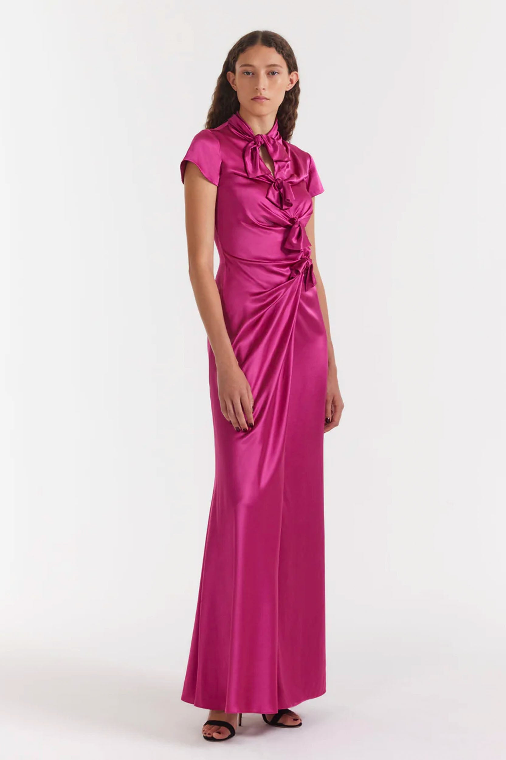 Kelly Long Dress in Pink Flambé