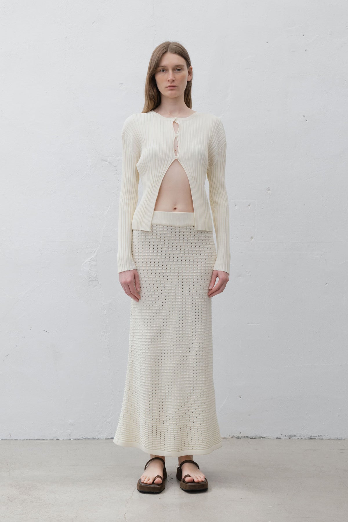 Knitted Skirt in Ivory