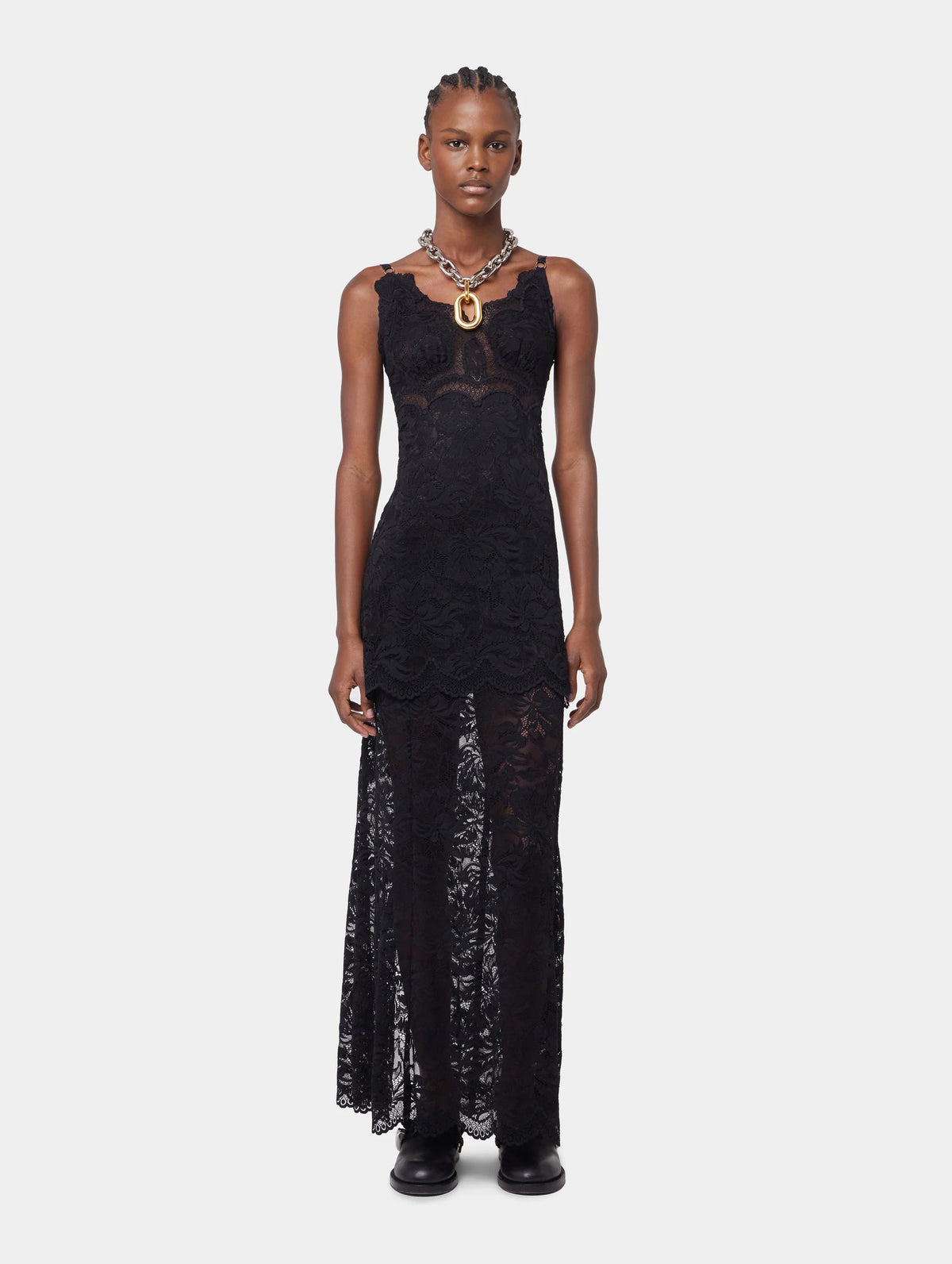 Long Lace Dress in Black – Muse Boutique