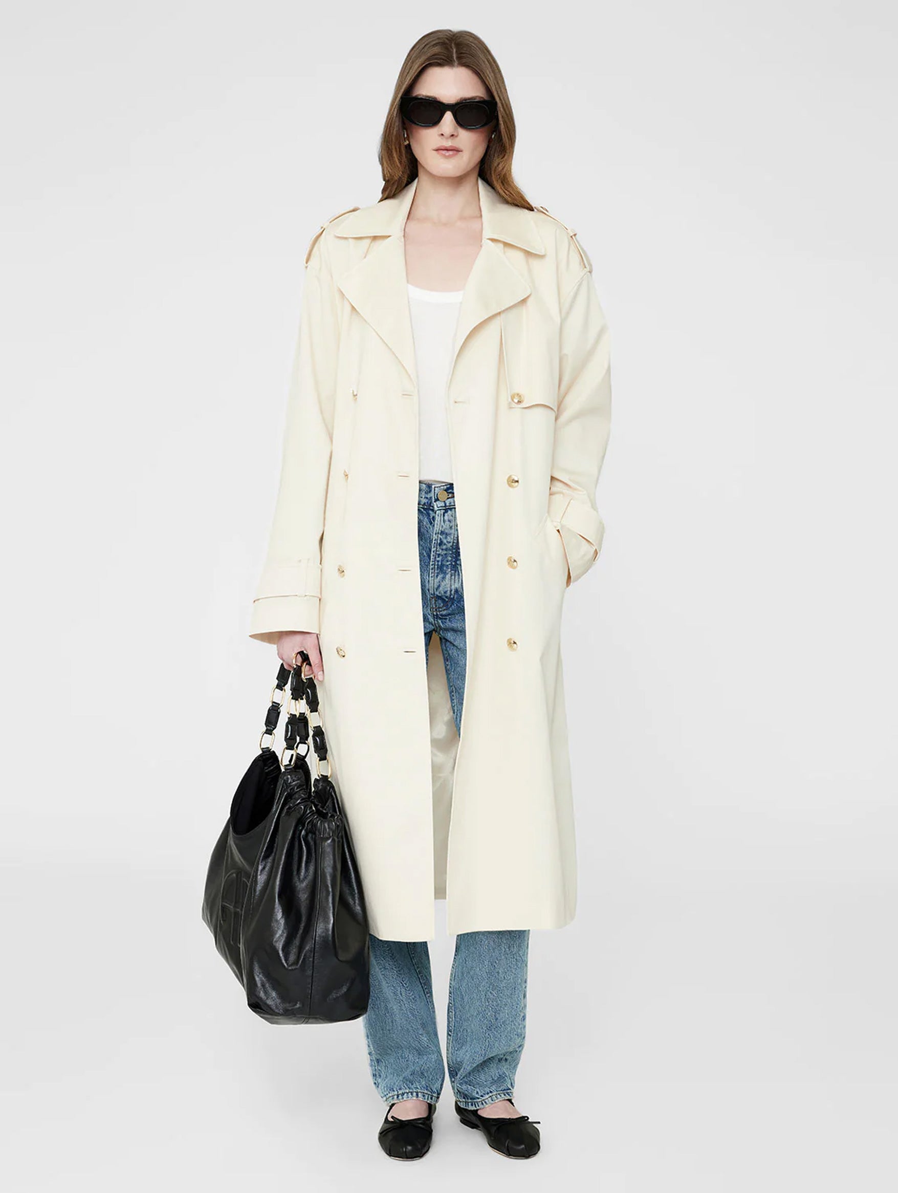 Layton Trench in Cream