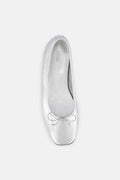 Rebe Leather Ballet Flat in Silver