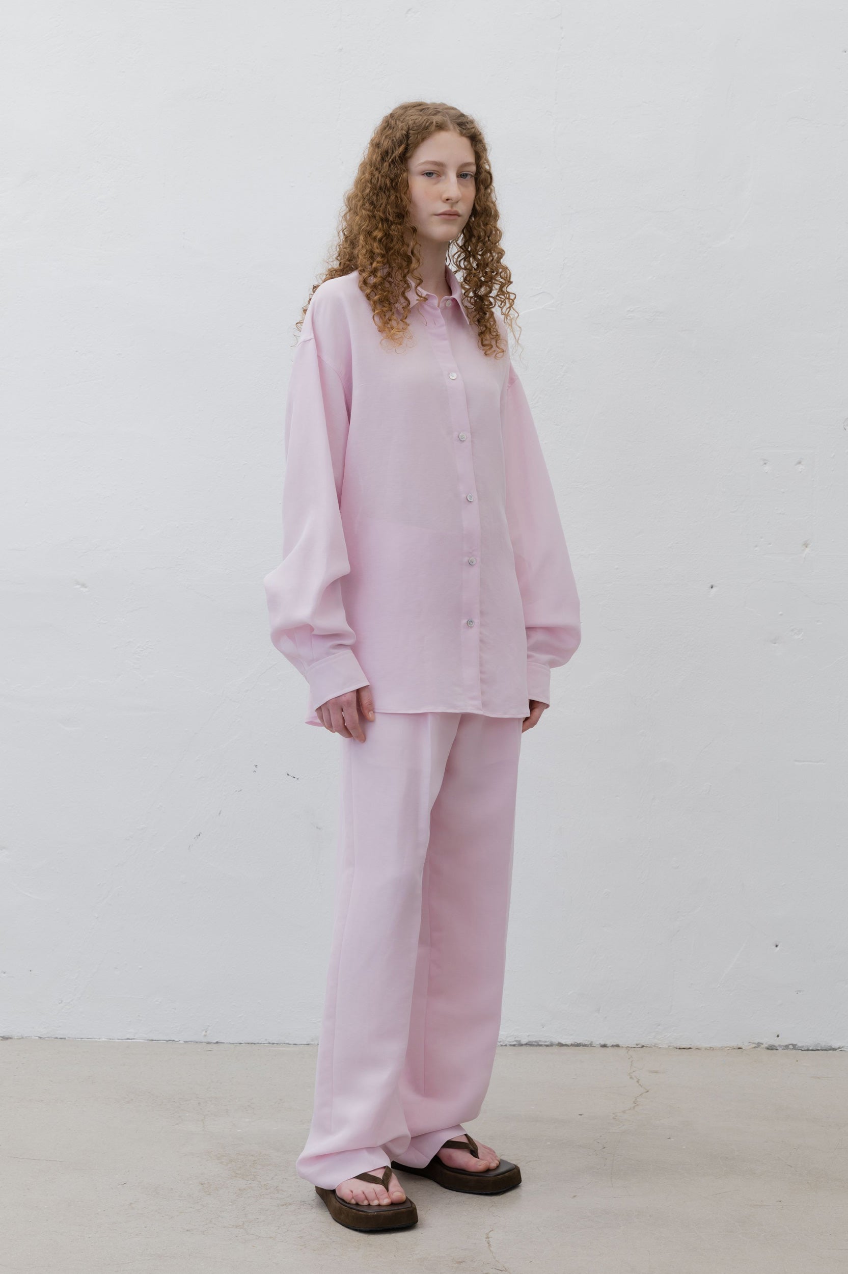 Linen Two Tuck Pants in Pink