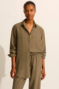 Matteau Long Sleeve Silk Shirt in Willow
