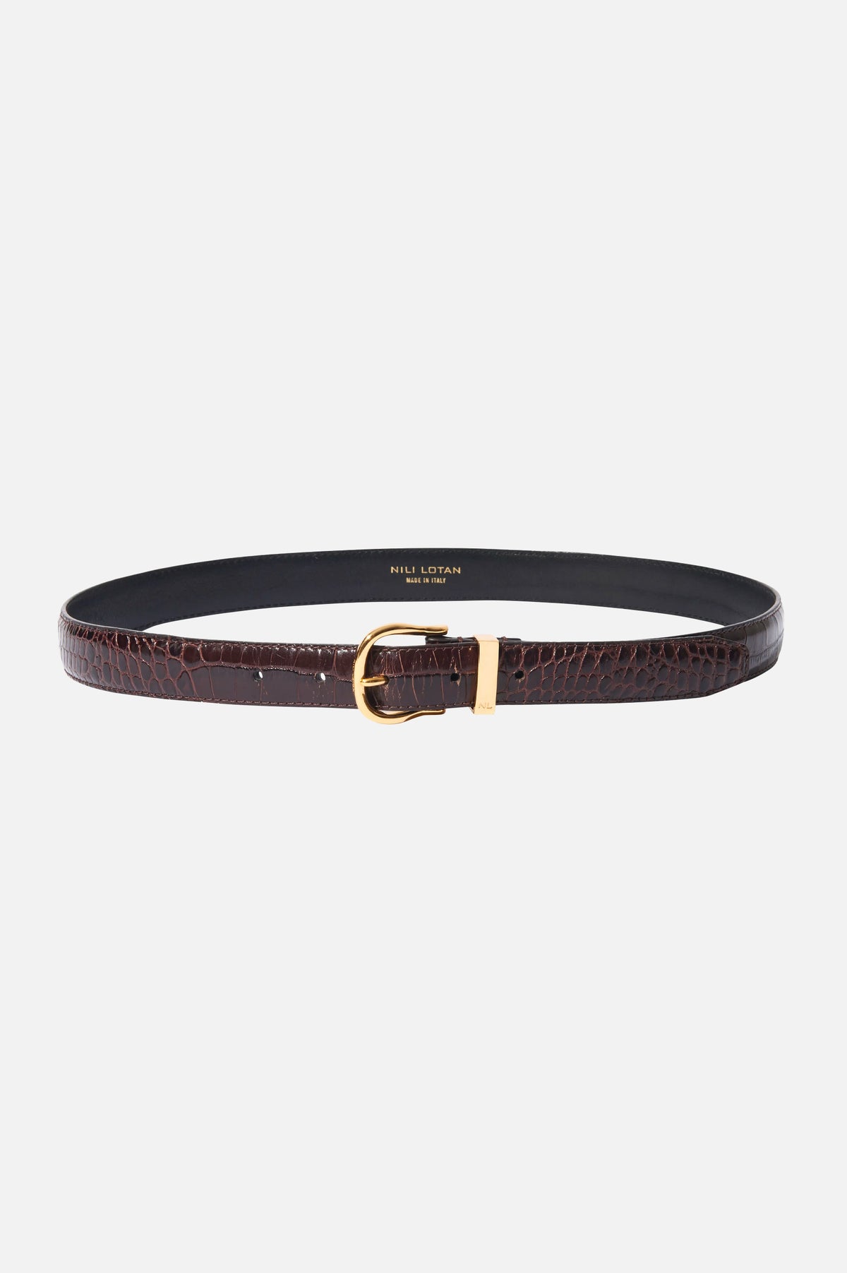 Louise Leather Belt in Dark Brown