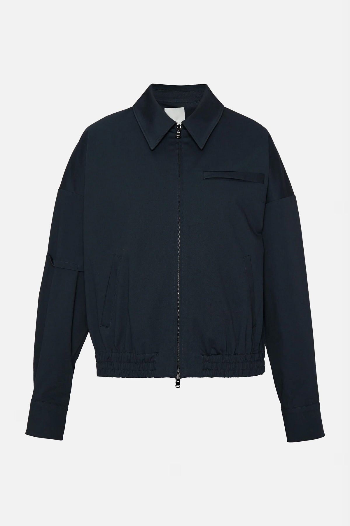 Oliver Cotton Stretch Tricotine Bomber in Slate Blue