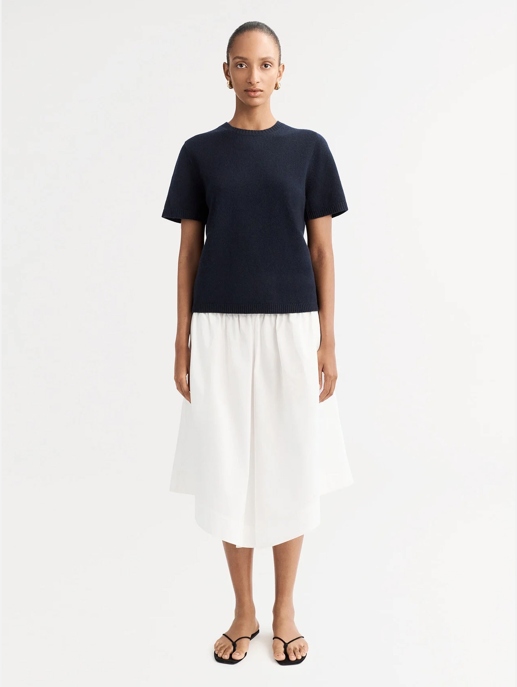 Oversized Cashmere T-Shirt in Navy