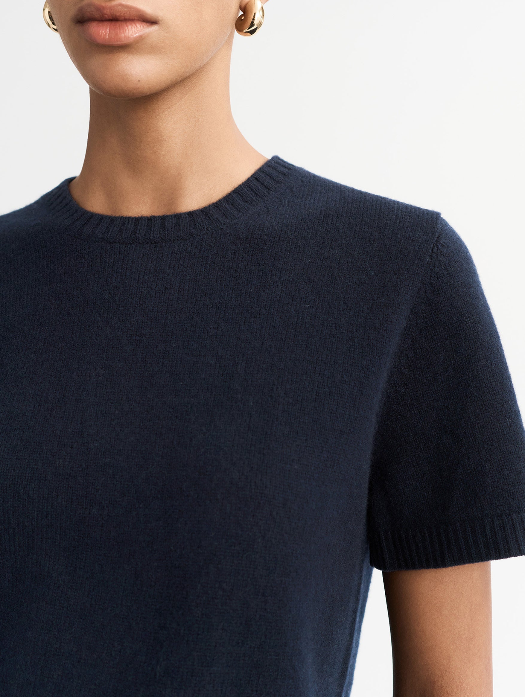 Oversized Cashmere T-Shirt in Navy