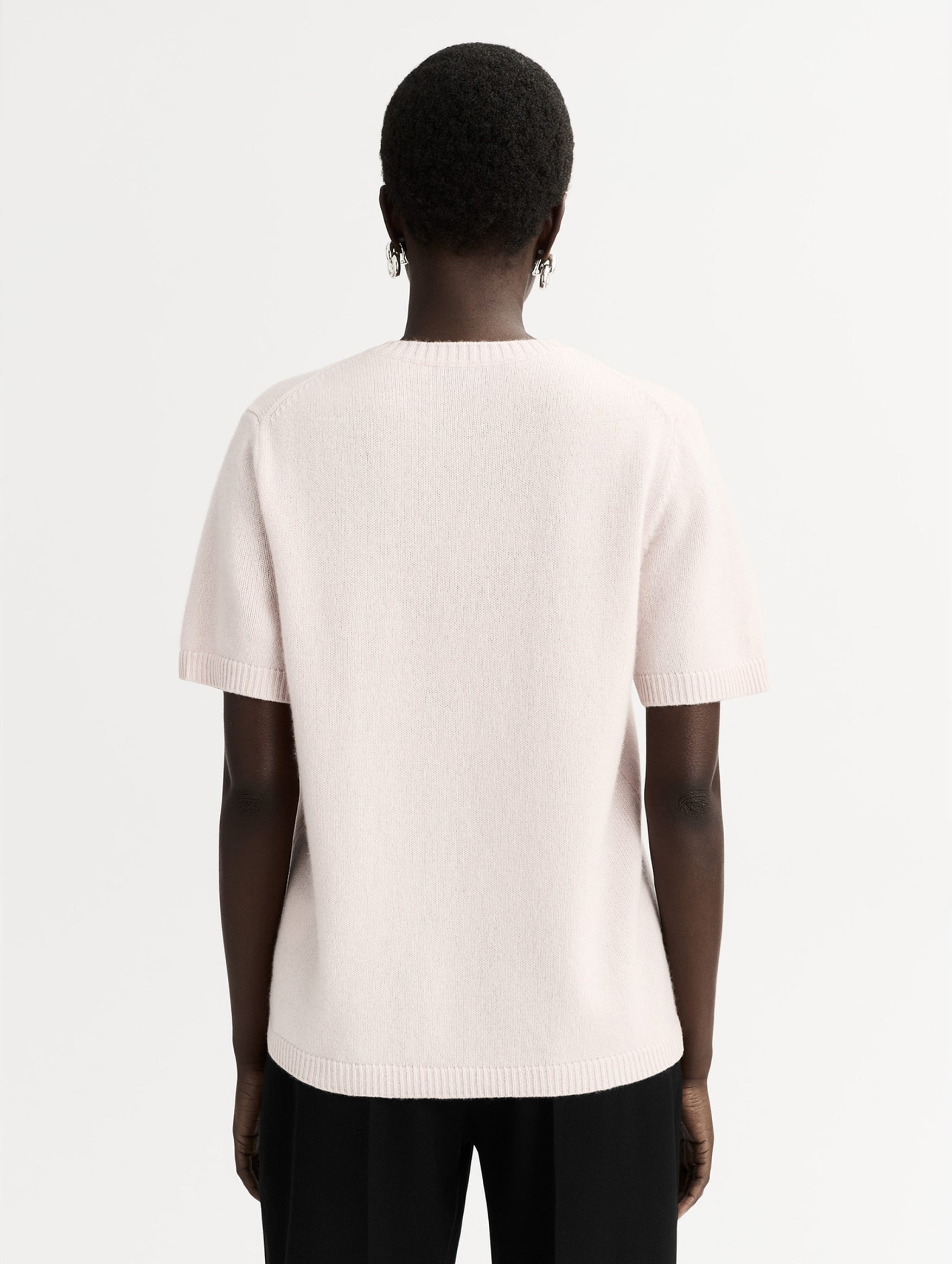 Oversized Cashmere T-Shirt in Powder