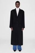 Anine Bing Quinn Coat in Black Cashmere Blend