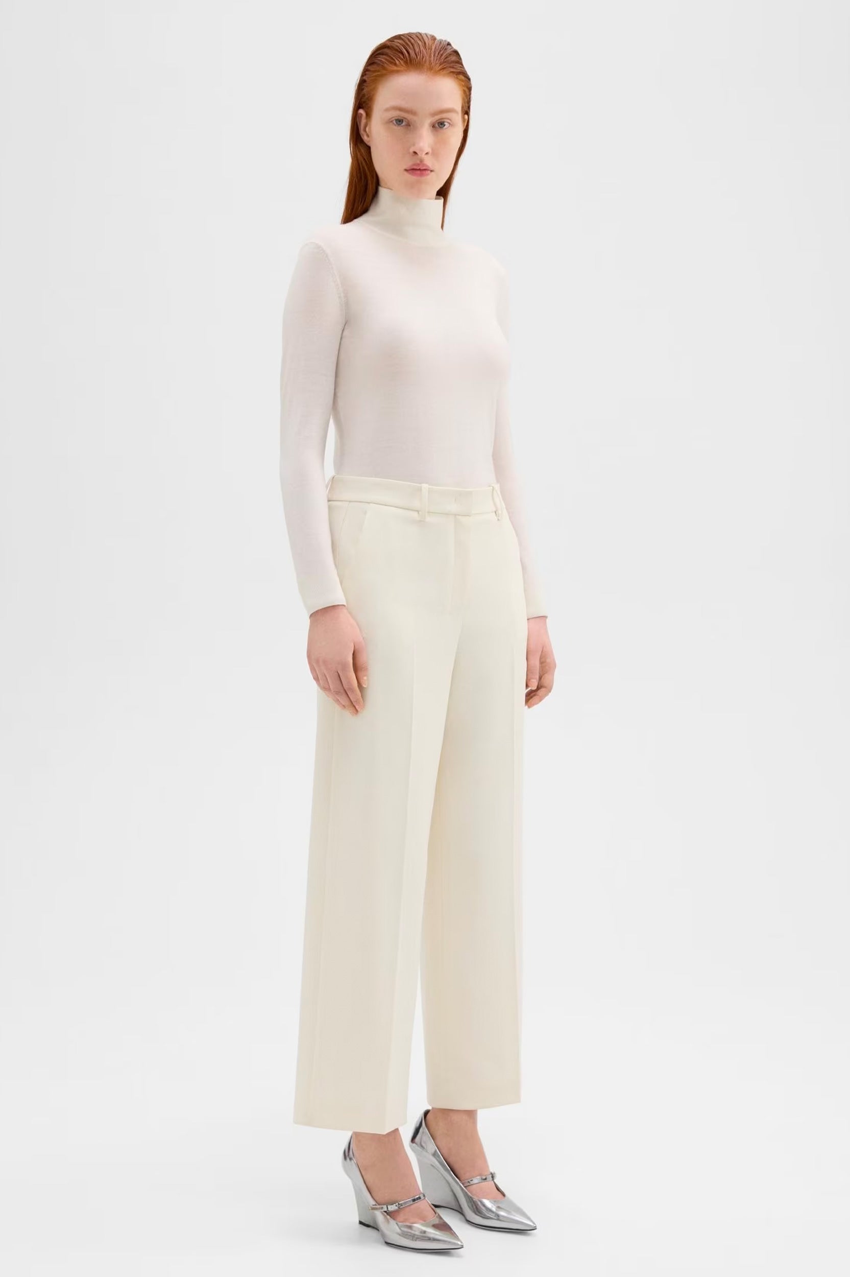 Relaxed Straight Pant in Rice
