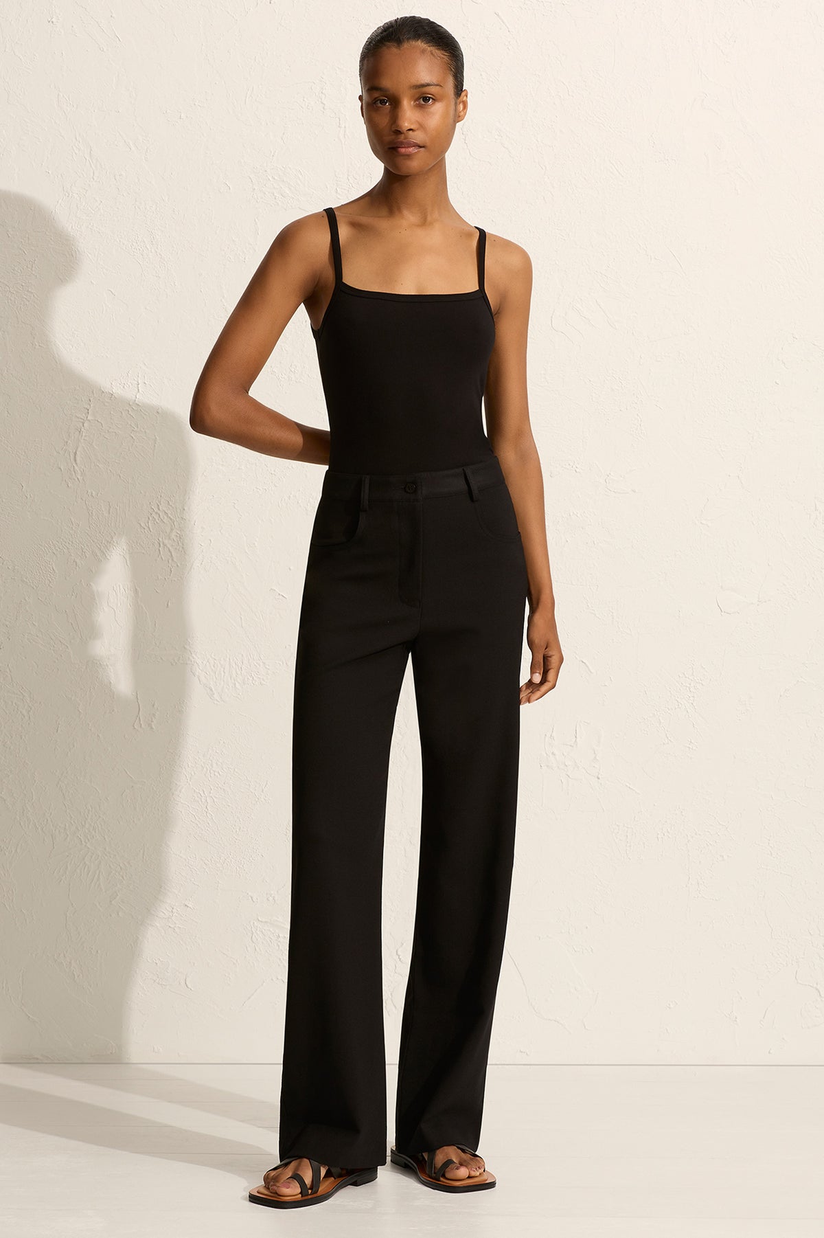Relaxed Crepe Pant in Black